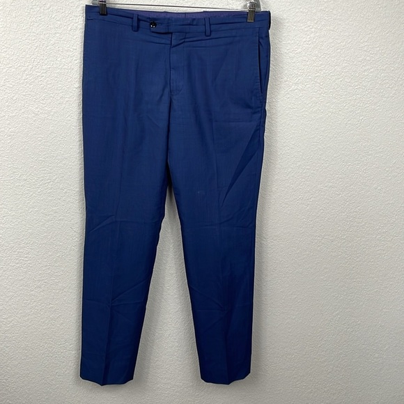 SOLD Ted Baker Jay Trim Fit Wool Suit Set Blazer Jacket Pants Business Blue 42R - Picture 6 of 13